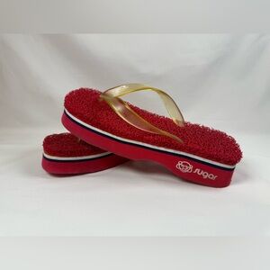 Y2K Vintage Sugar Floatie flip flops red 9.5-10